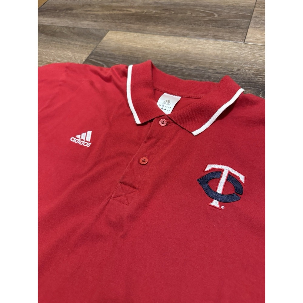 Vintage Y2K Men's XL Adidas Minnesota Twins Red Polo Shirt Short Sleeve‎ Clean